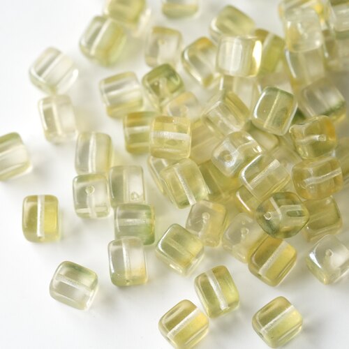 进口捷克珠7*9mm透色立体方块珠手工串珠diy材料配件散珠饰品