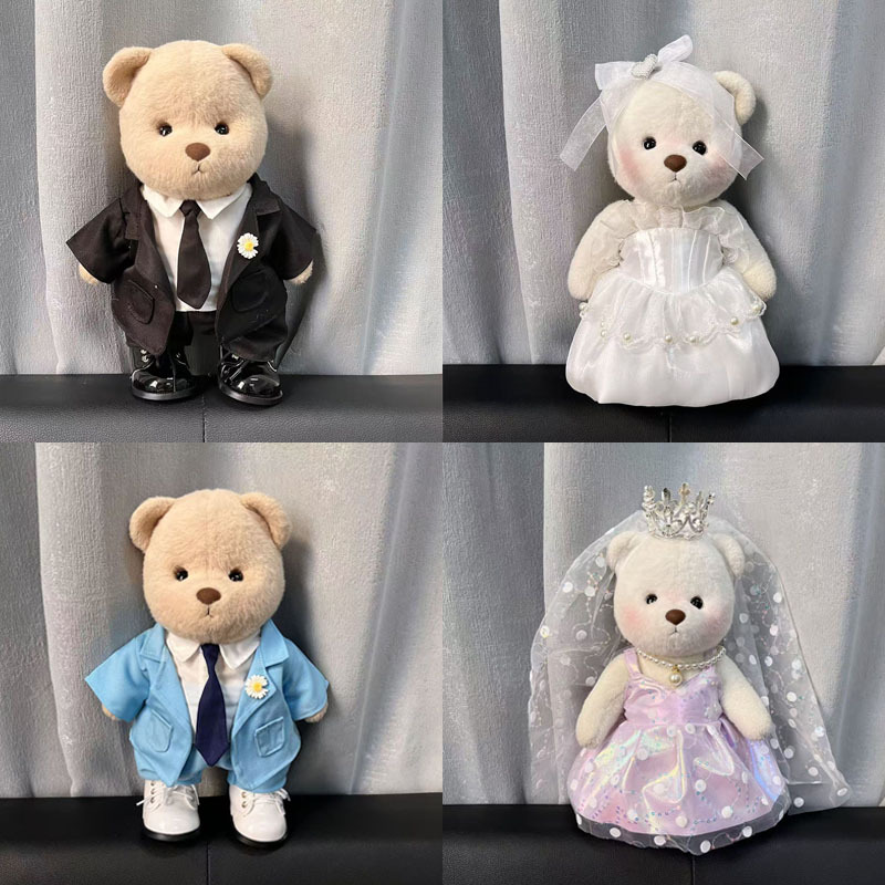 丽娜熊衣服30cm中号婚纱西服娃衣