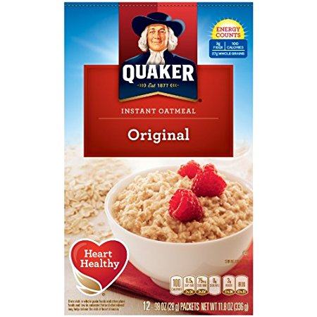 quaker instant oatmeal original, 12 packets per box (pack o