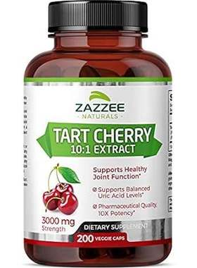 Zazzee Tart Cherry 10:1 Extract Capsules， 3000 mg Strengt