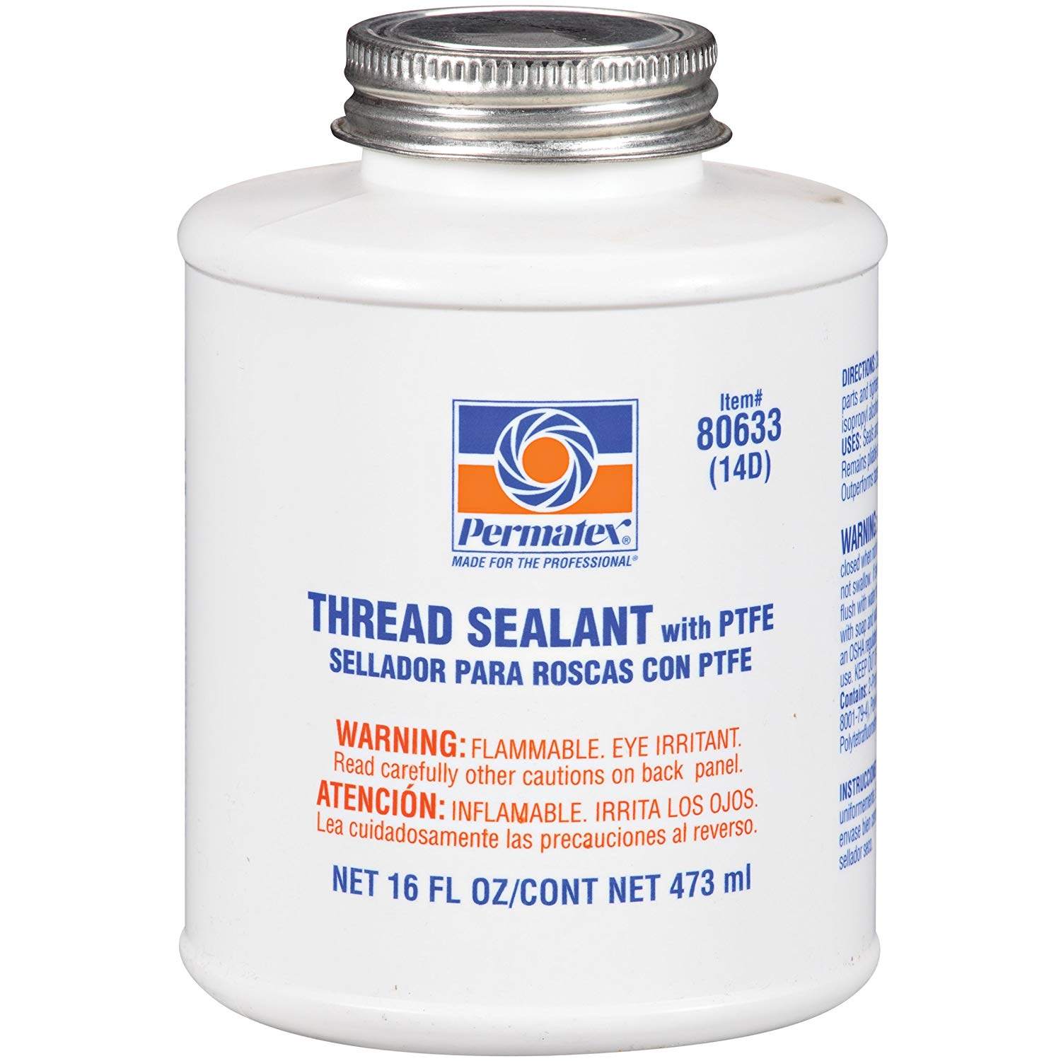 permatex 80633 thread sealant with ptfe, 16 oz.