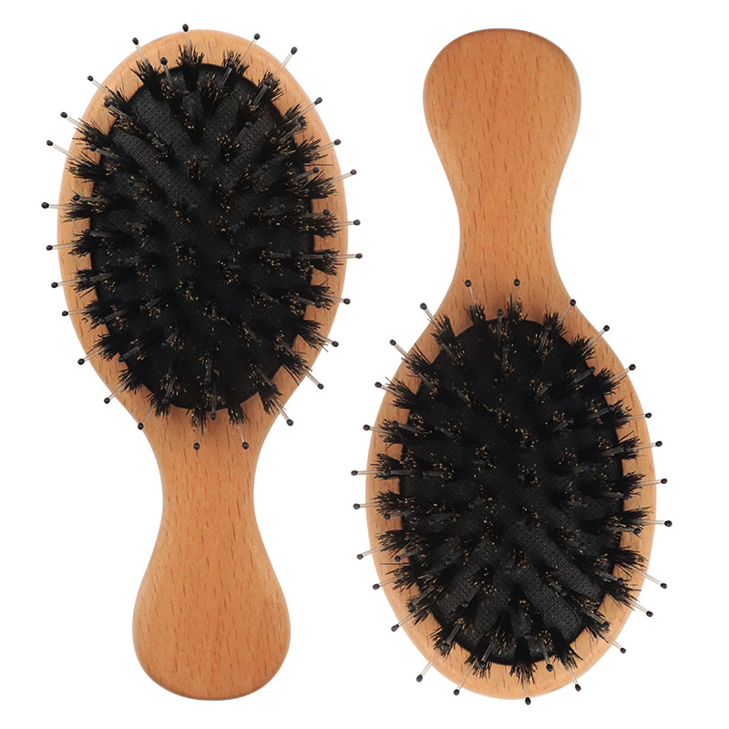 日本无印MUJIE榉木猪鬃气囊梳女士长发气垫梳按摩头部经络家用便