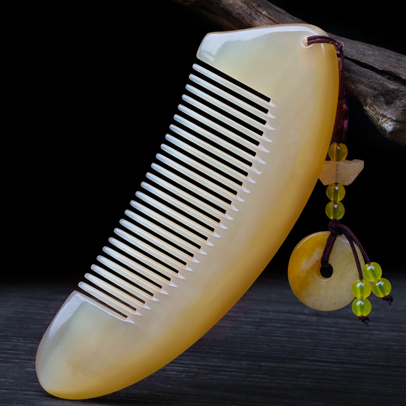 日本无印MUJIE精品正宗天然羊牛角梳子女士专用便携顺发防按摩脱