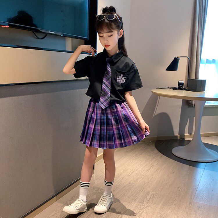 女童夏季全套儿童学院风夏天裙jk制服12岁10正版小学生女大童套装