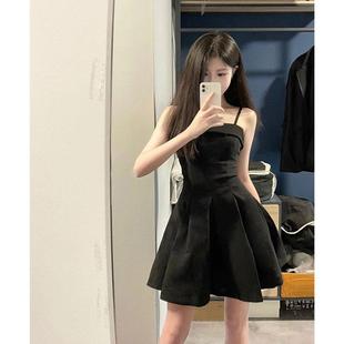显瘦气质高级感辣妹吊带短裙子纯欲法式 收腰修身 赫本风连衣裙女夏