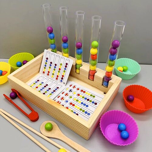 儿童夹珠子专注训练力捡豆子幼儿园感统思维玩具注意力精细动作