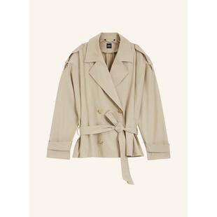 简约 Boss女士风衣防风保暖棉质米色春秋通勤外套爆款 代购 Hugo