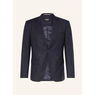 代购BOSS男士西装修身抗皱条纹羊毛商务通勤夹克爆款正式