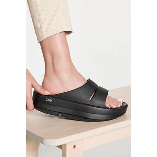 代购Oofos女士运动凉鞋舒适缓震轻便易穿防滑耐磨透气支撑黑色