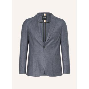 代购BOSS男士西装修身抗皱羊毛格纹商务通勤夹克爆款简约