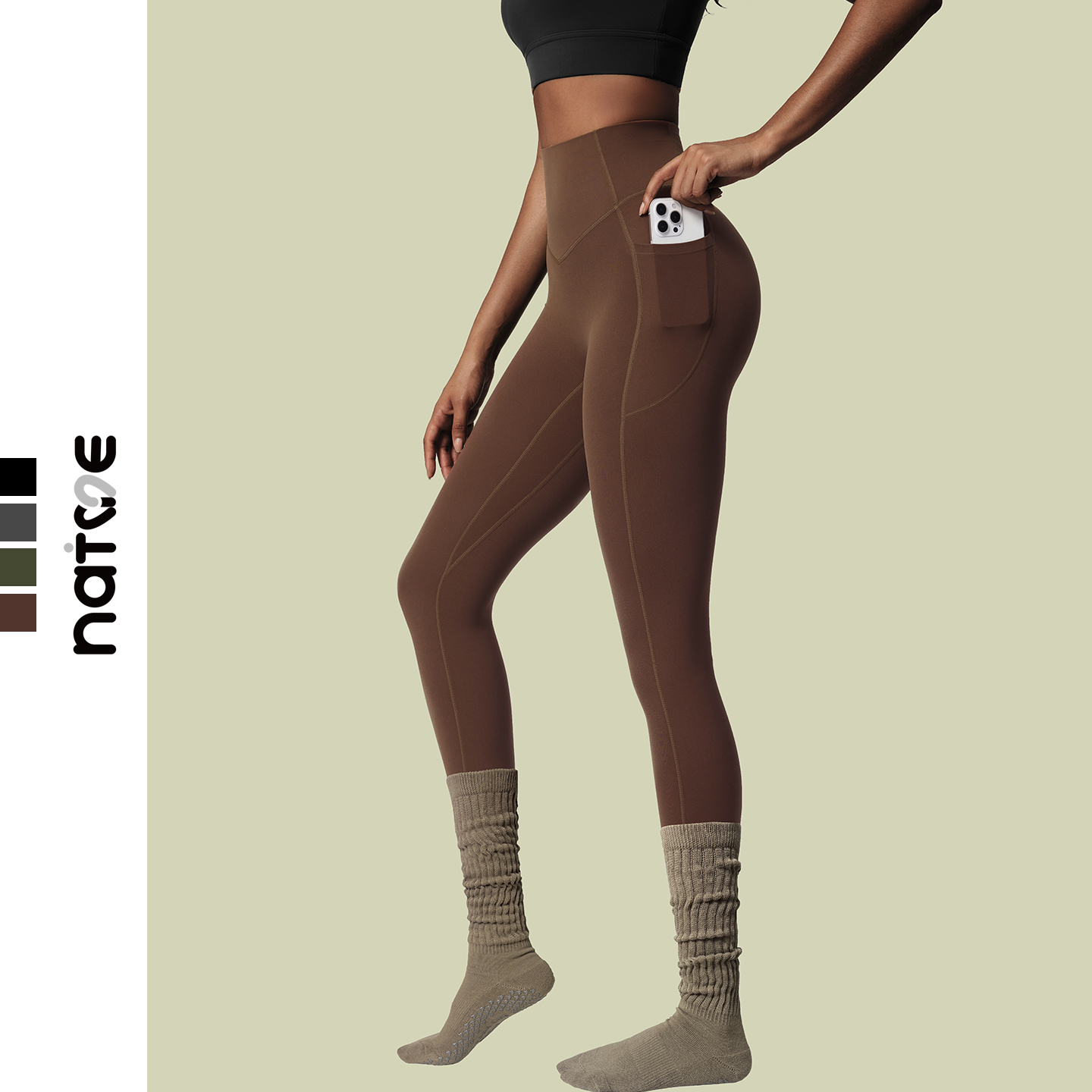 超收腹提臀无痕瑜伽裤女高腰束腰健身裤收腹紧身裸感裤健身九分裤