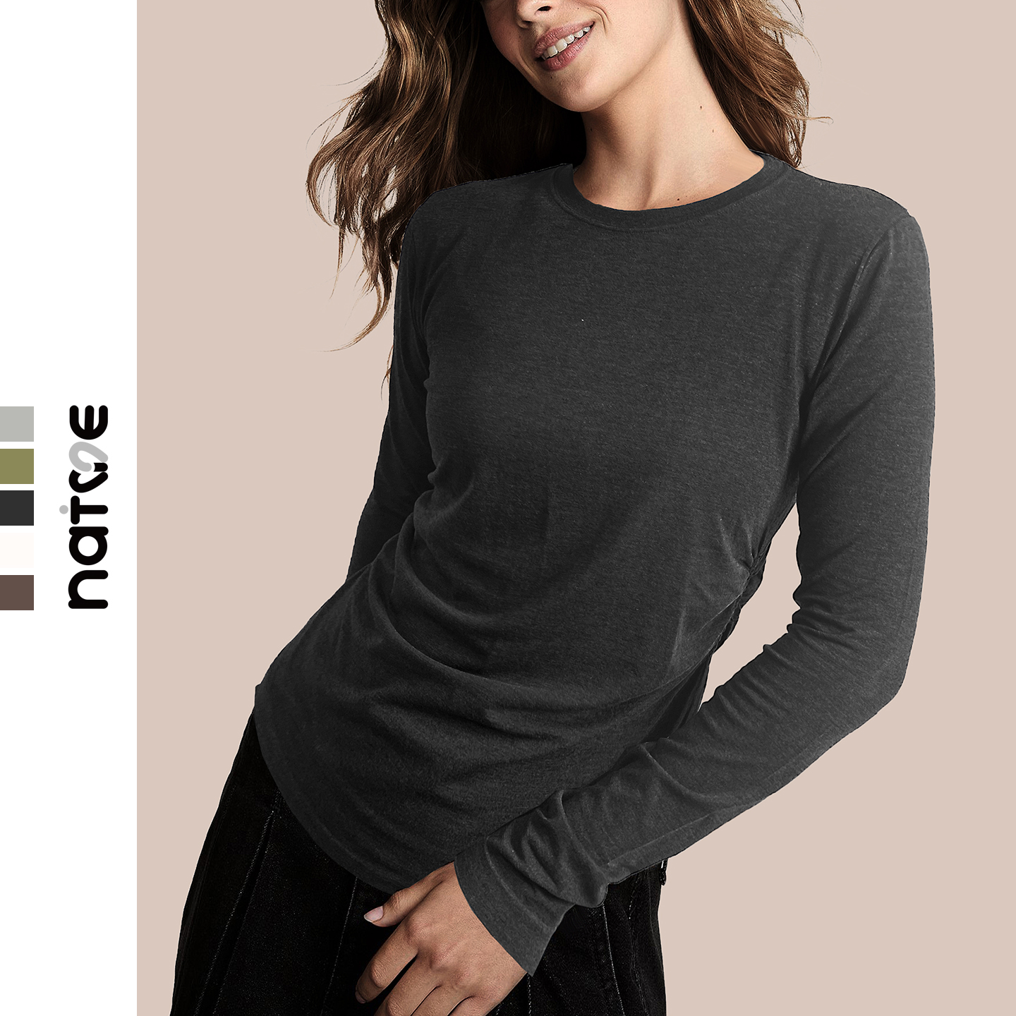 超显瘦健身t恤女含羊毛保暖健身服宽松瑜伽服运动衣健身长袖秋冬