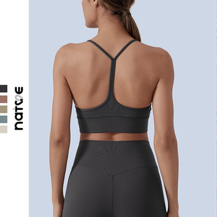 细带运动内衣柔软透气内衣无钢圈Y字普拉提文胸细带舞蹈胸衣 薄