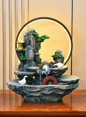 假山流水摆件客厅进财加湿送礼