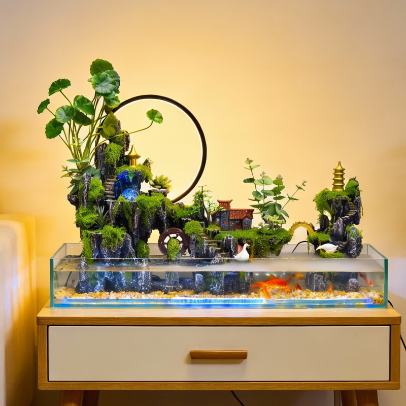 创意流水摆件循环水桌面鱼缸招财风水轮别墅会所茶室开业乔迁礼品,家居饰品,流水摆件,淘宝优惠券,粉丝福利购,淘宝优惠卷