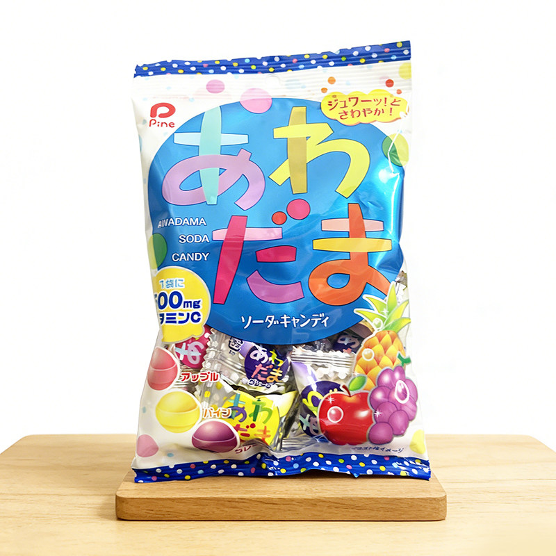 日本Pine佩茵汽水糖什锦水果味结婚喜糖硬糖网红休闲零食120g袋