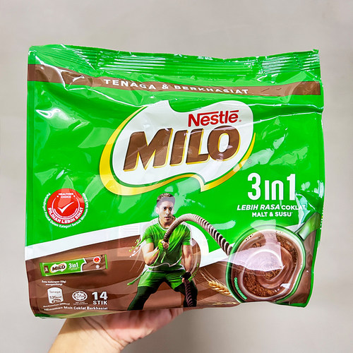 马来西亚进口Milo美禄可可粉三合一麦芽巧克力味早餐冲饮462g袋装