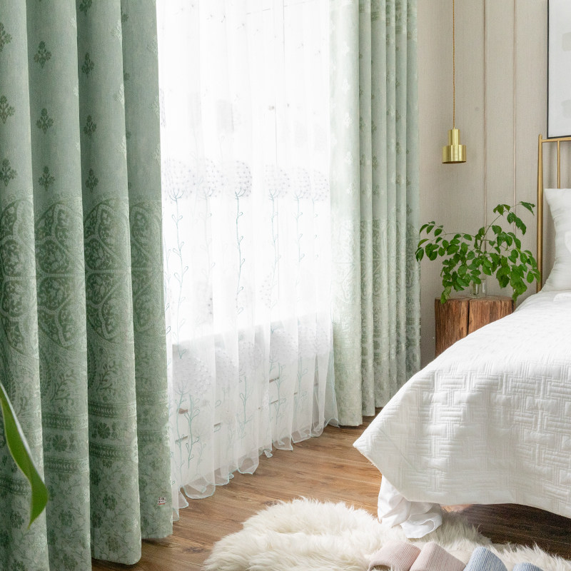 American Blinds finished product customized Jane America Pastoral wind thickening Makeup Lean Embroidery Jacquard weavein the Home Fabric , Curtains and curtain accessories , Custom curtains  category - from Buy2taobao.com to provide professional Taobao agent buy service