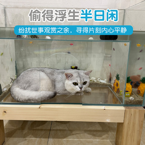 封闭式超级大安全感隧道猫窝鱼缸