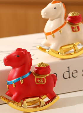马吉祥物可定制企业LOGO年会礼品
