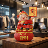 乔迁开业礼品玄关收银台摆件储蓄罐高档财神存钱罐礼物桌面装 饰品