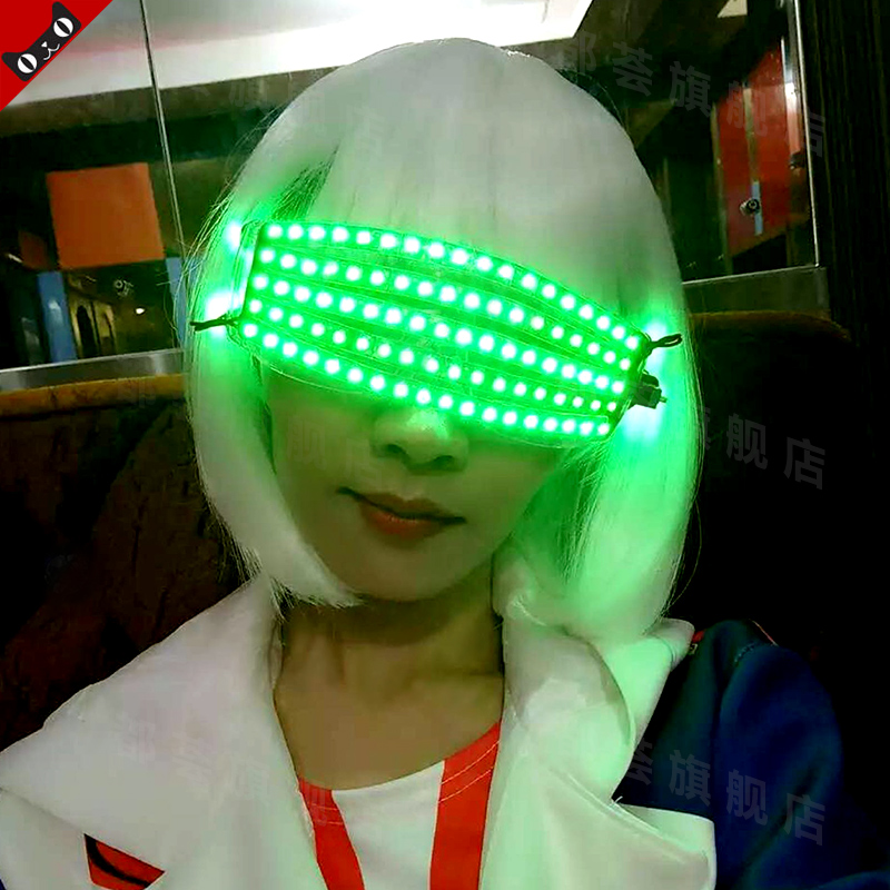 led发光眼镜手套 抖音快手同款激光舞表演道具发光眼镜 激光手套