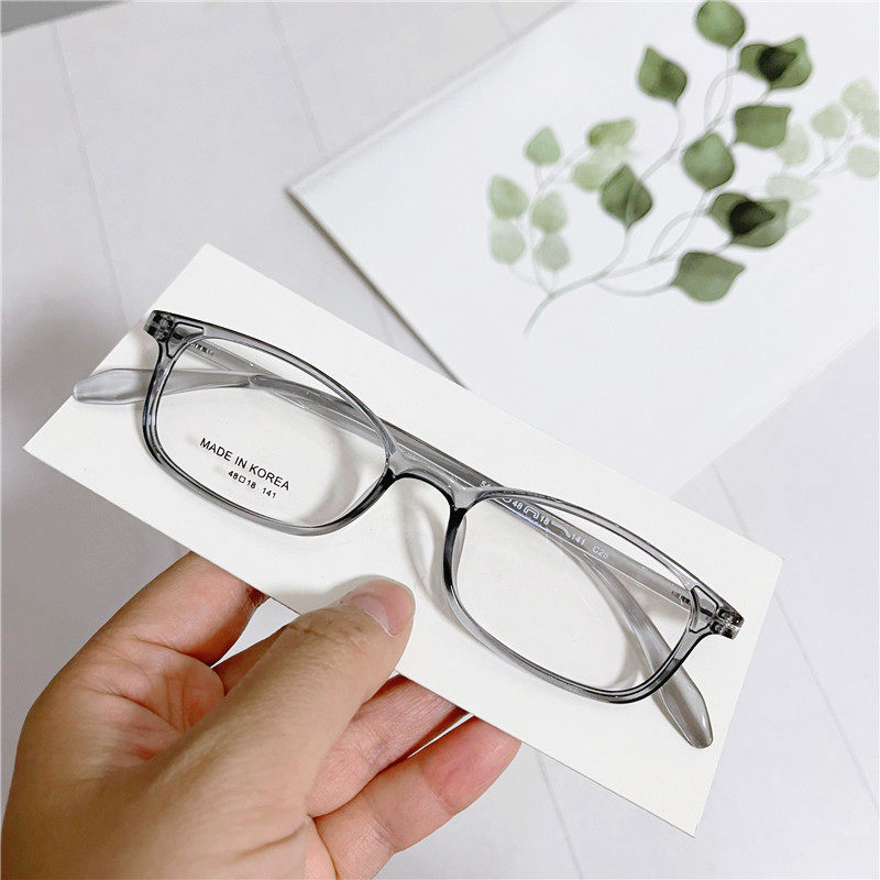韩国超轻TR90小脸可配近视高度数眼镜框男女款方形小框镜潮灰色48