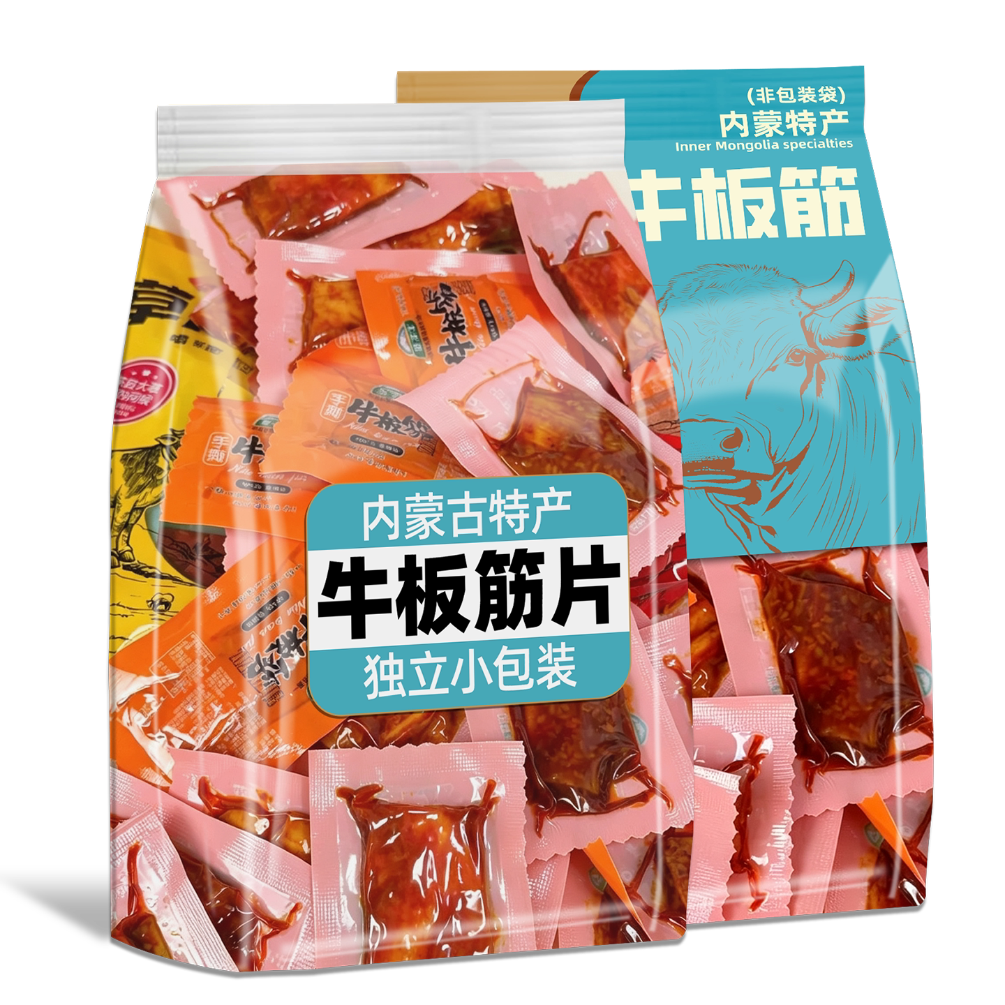内蒙古牛板筋开袋即食正宗小包装辣条追剧熟食零食特产牛筋牛蹄筋