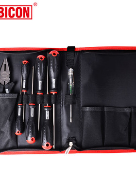 罗宾汉500-8C 进口8件套工具组套装双色螺丝刀起子组钢丝钳验电笔