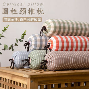 黄河口颈椎枕头单人全荞麦壳护颈枕专用圆柱圆形糖果枕头牵引枕颈