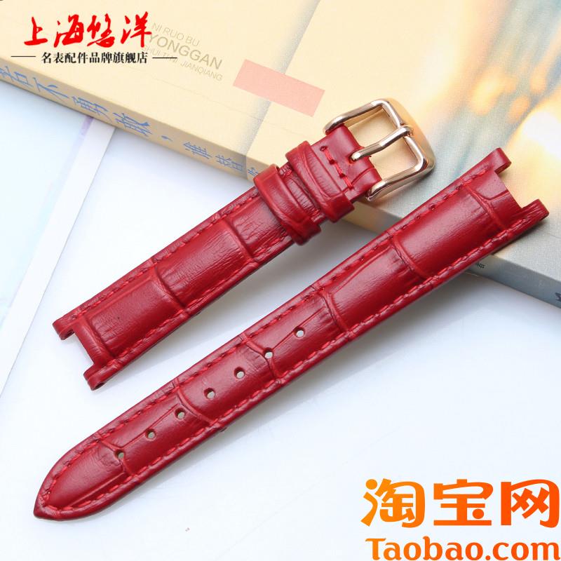 原装适用竹节纹真皮手表带女follifollie芙丽LADYBUBBLE16mm凹口