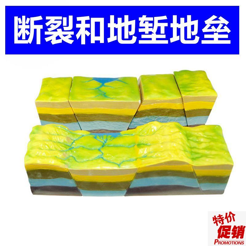 断裂地堑地垒演示褶皱断层初高中地理教学用N地质地貌板块构造火