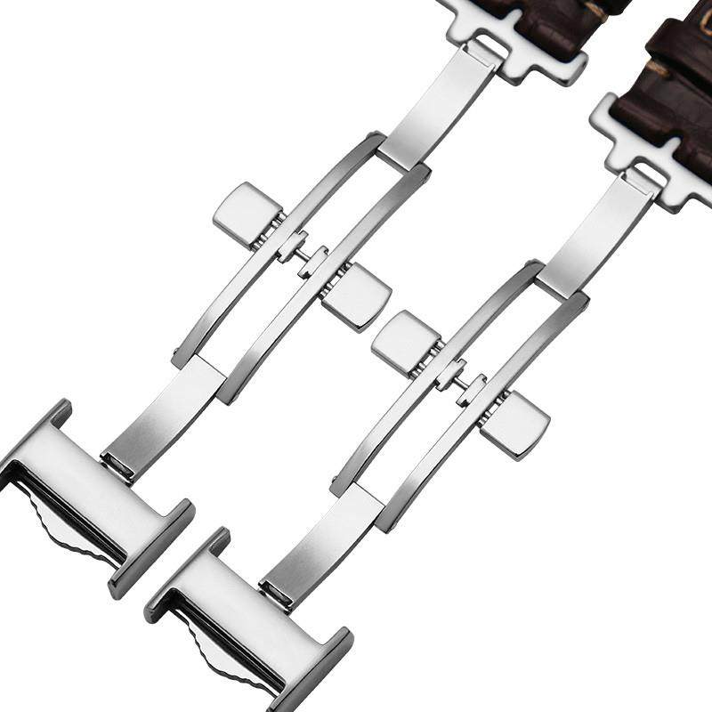 原装适用浪琴真皮女黛绰维纳L4典藏康铂博雅瑰丽名匠手表带男