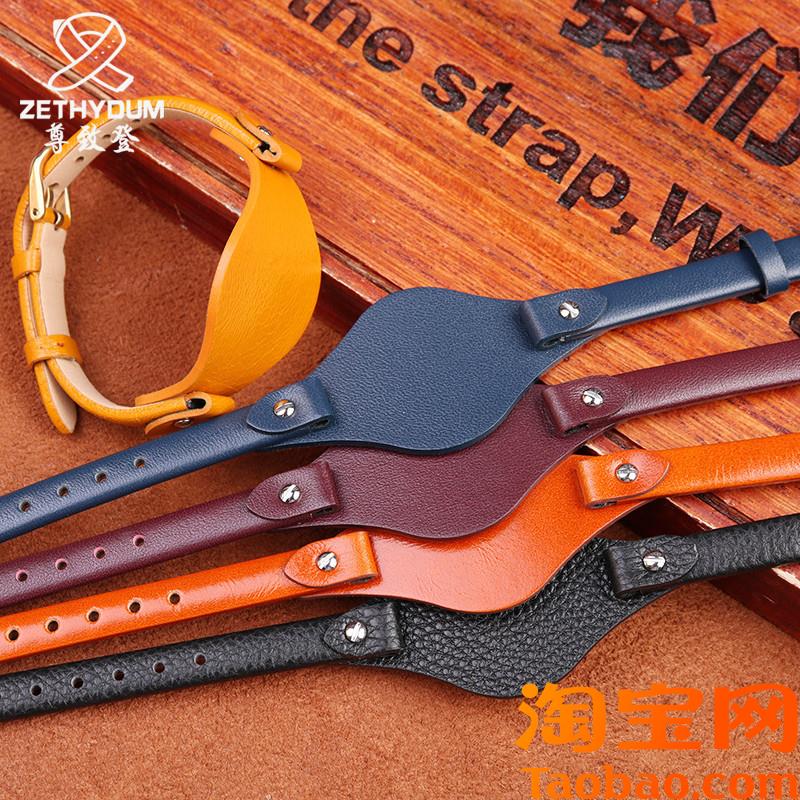 原装适用U型真皮手表表带fossil化石ES2830ES3199ES3468ES37428mm