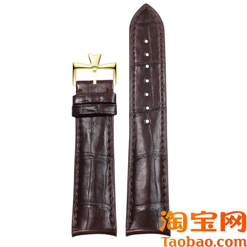 原装适用美洲鳄鱼皮表带弧口真皮带江诗丹顿VC传承85180/81180/40