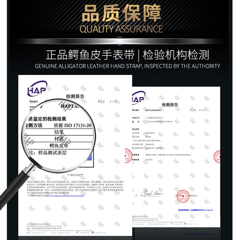 原装适用美洲鳄鱼皮手表带男女表链浪琴欧米茄天梭美度蝴蝶扣表带