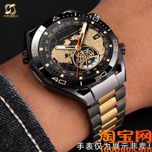 原装适用华为gt4表带手表带watch4pro非凡大师间金色钛金属男士系