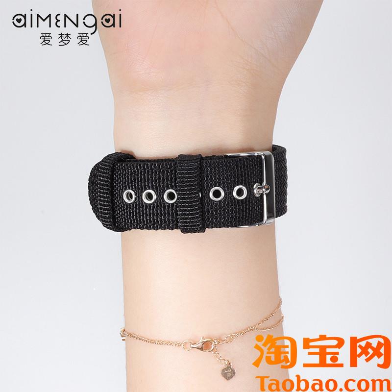 原装适用精工5号黑绿水鬼航海王红蓝可乐圈鲍鱼罐头帆布尼龙表带
