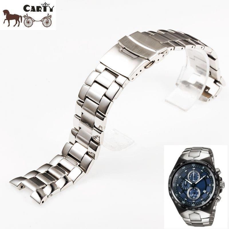 原装代用carty钢表带卡西欧ef534钢本色凹口宽24mm凹宽10mm