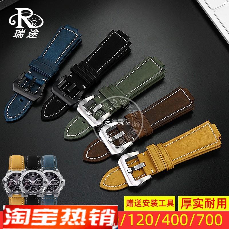 原装代用适用卡西欧G-SHOCK黑金GA110/100/120/400/700复古真皮手