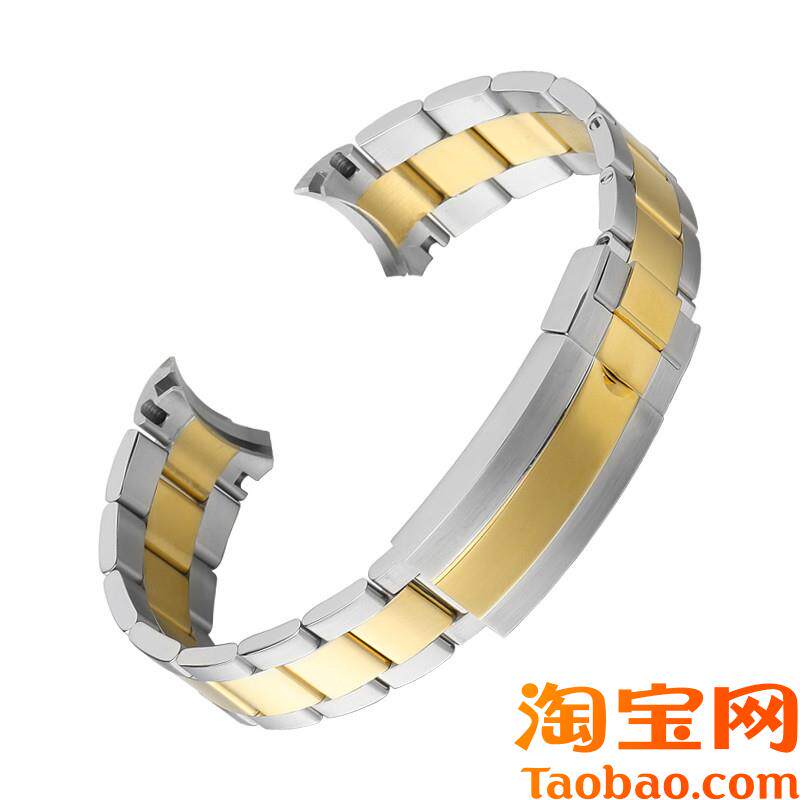原装适用劳力士潜航者表带黑绿水鬼三珠弧口折叠扣精钢表链904L男