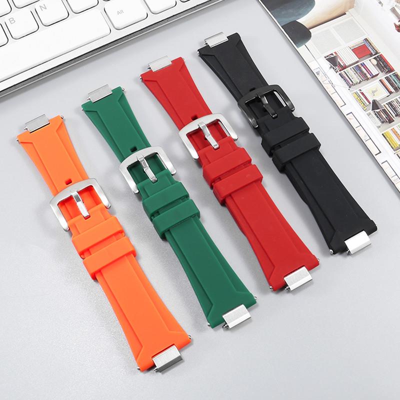 原装适用硅胶手表带男天梭PRX超级玩家T137.410/407系列精钢头粒1