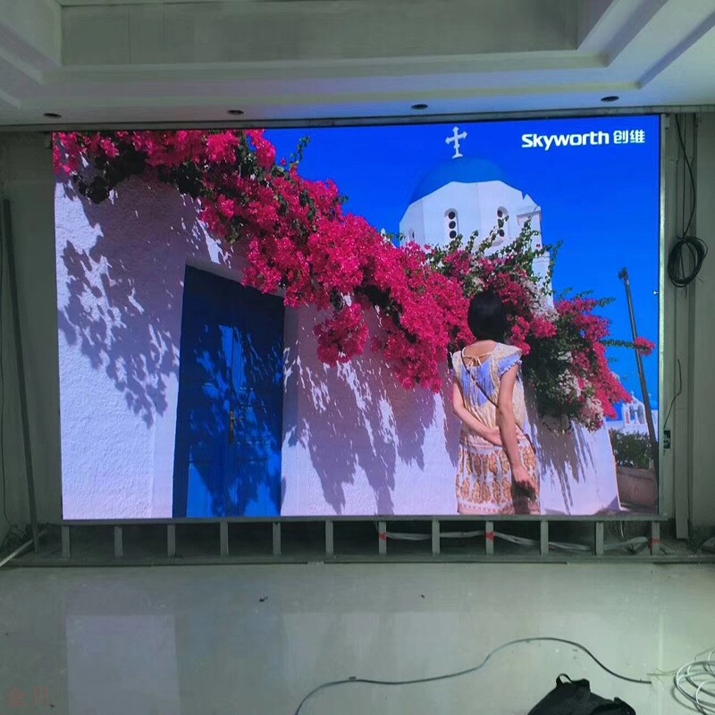 p1.8lled室内显示屏全彩p2小间距4k高清大屏幕定制led会议室大屏