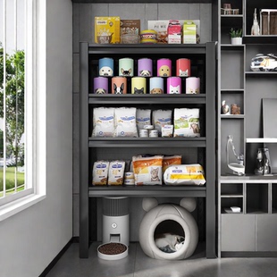 宠物用品小佩猫砂盆上方铁艺置物架黑色阳台狗狗厕所下空式收纳架