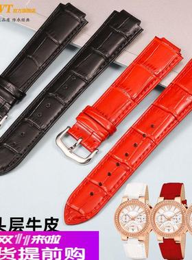 适用原厂芙丽FolliFollie真皮表带WD13B001SES凸口牛皮18mm22mm手