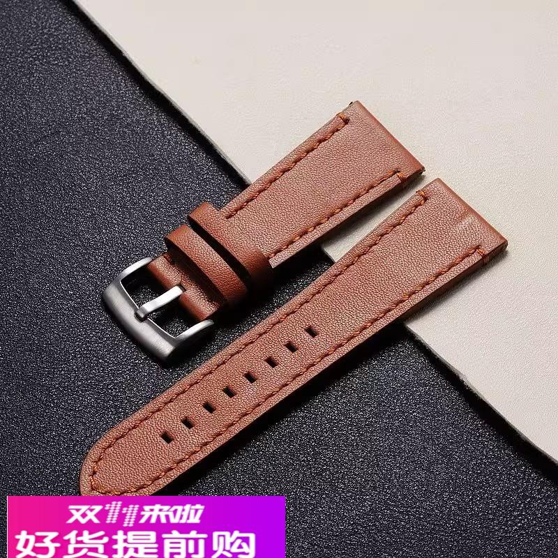 适用原厂通用牛皮表带平身款沛纳海阿玛尼卡西欧1820222426