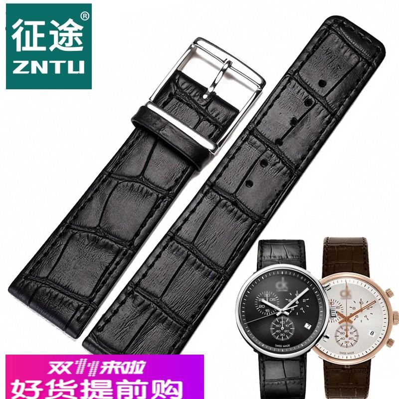 适用原厂CK表带K2N281C1/K2N281C6/K2N286G6专用真皮手表带男