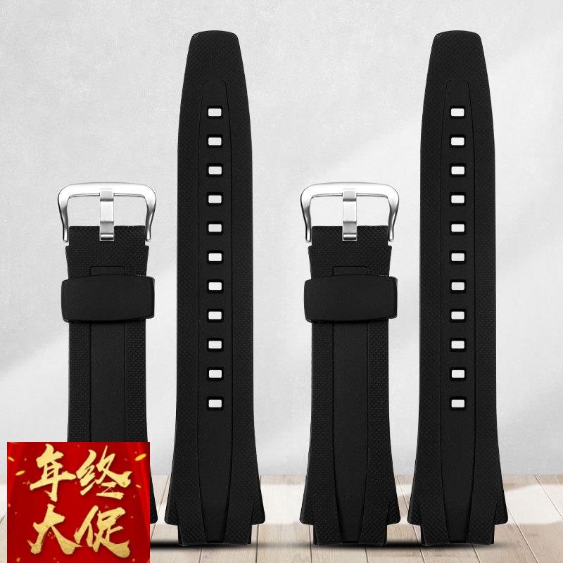 适配卡西欧CASIO表带AQ-160W AQ-163W防水运动树脂硅胶手表带男