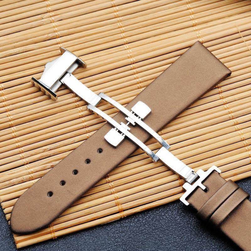 适用原厂布表带绢丝丝绸表带蚕丝摩凡陀伯爵161820mm女男表链