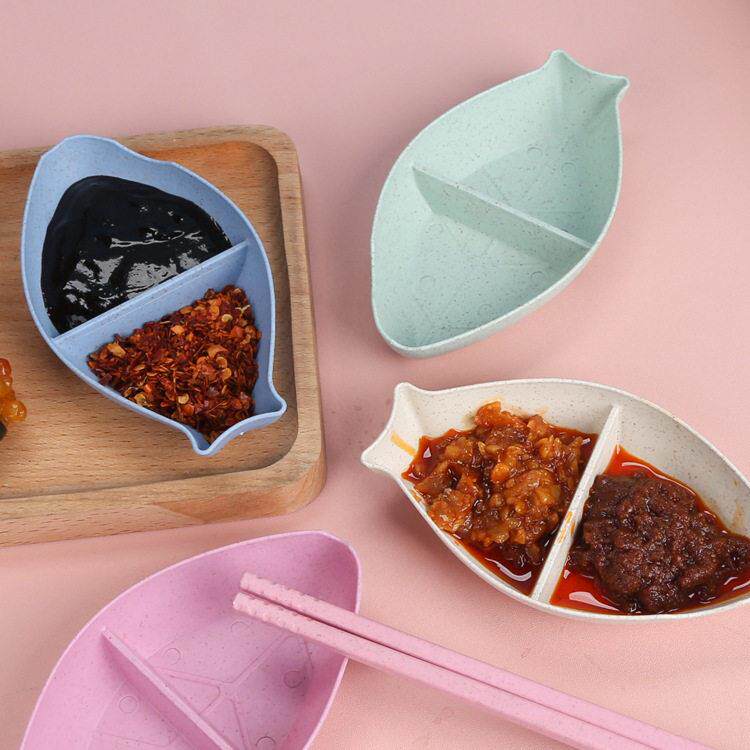 调味碟小麦秸秆调味碟创意塑料爱心形咸菜小碟子餐具蘸料小吃碟